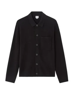 Gebreid Effen Overshirt - Zwart