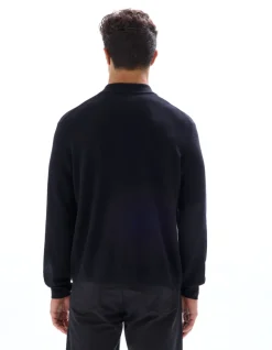 Gebreid Effen Overshirt - Zwart