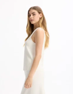 Gebreide tanktop - wit