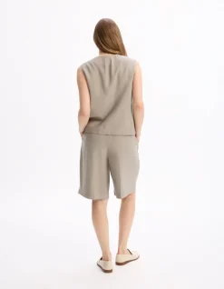 Geklede rechte short - beige