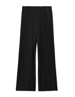 Geplooide gebreide broek - zwart