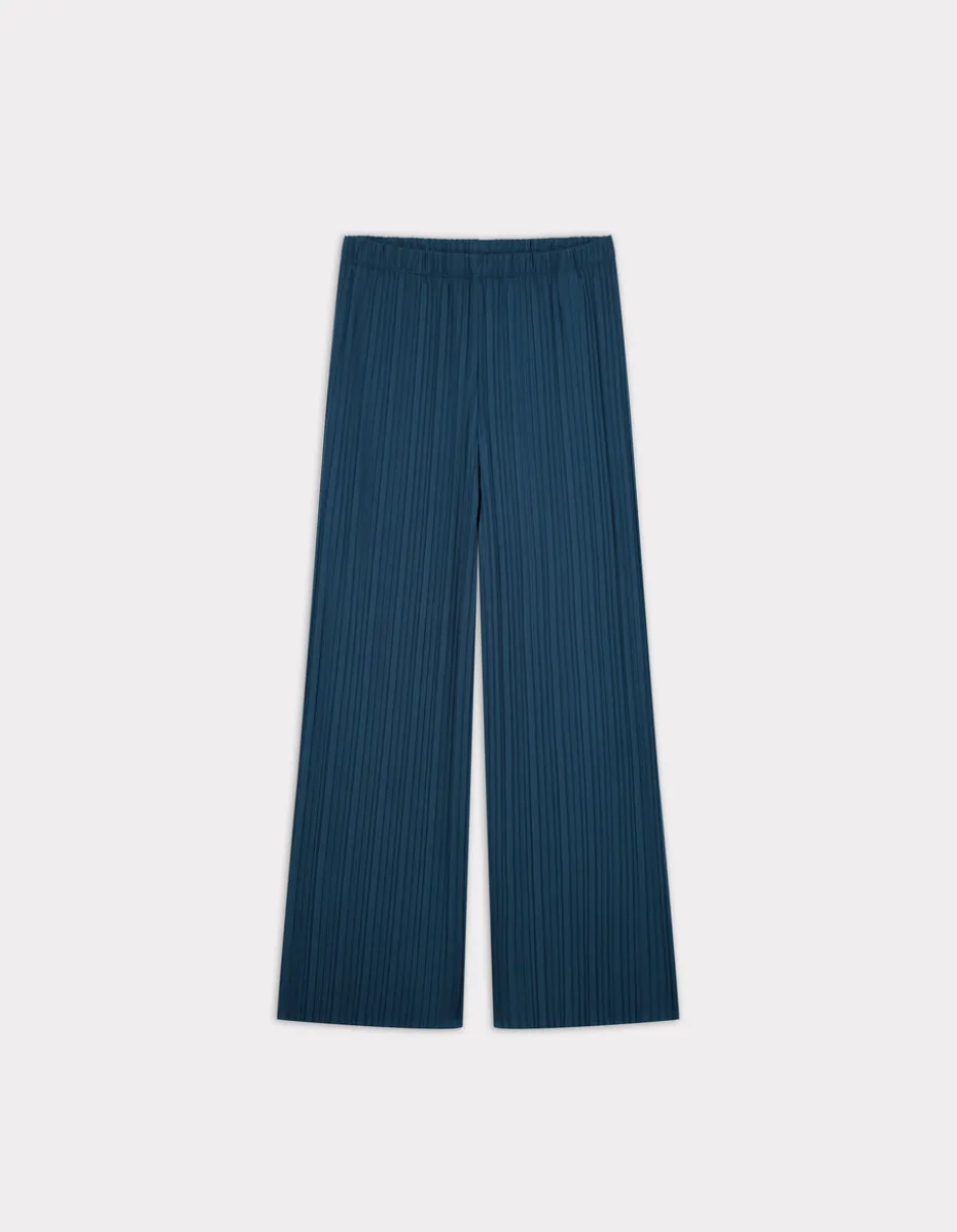 Geplooide mesh broekset - blauw