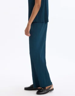 Geplooide mesh broekset - blauw
