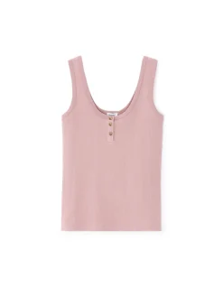 Geribde cropped topje - paars