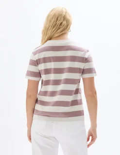Gestreept geknoopt T-shirt - iris