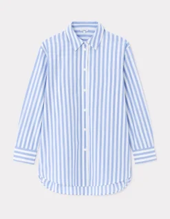 Gestreept popeline overhemd - blauw