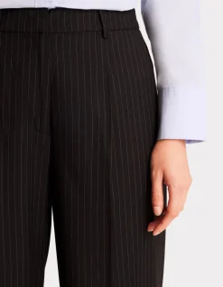 Gestreepte pantalon - marineblauw