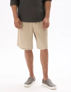 Gestructureerde bermuda - beige