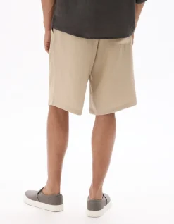 Gestructureerde bermuda - beige