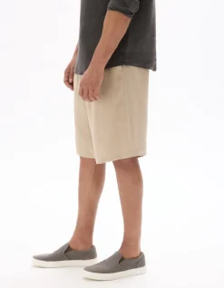 Gestructureerde bermuda - beige