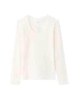 Getailleerd t-shirt met lange mouwen - ecru