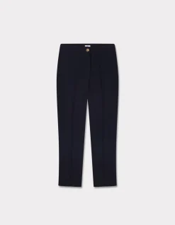 Getailleerde broek met normale taille - marineblauw