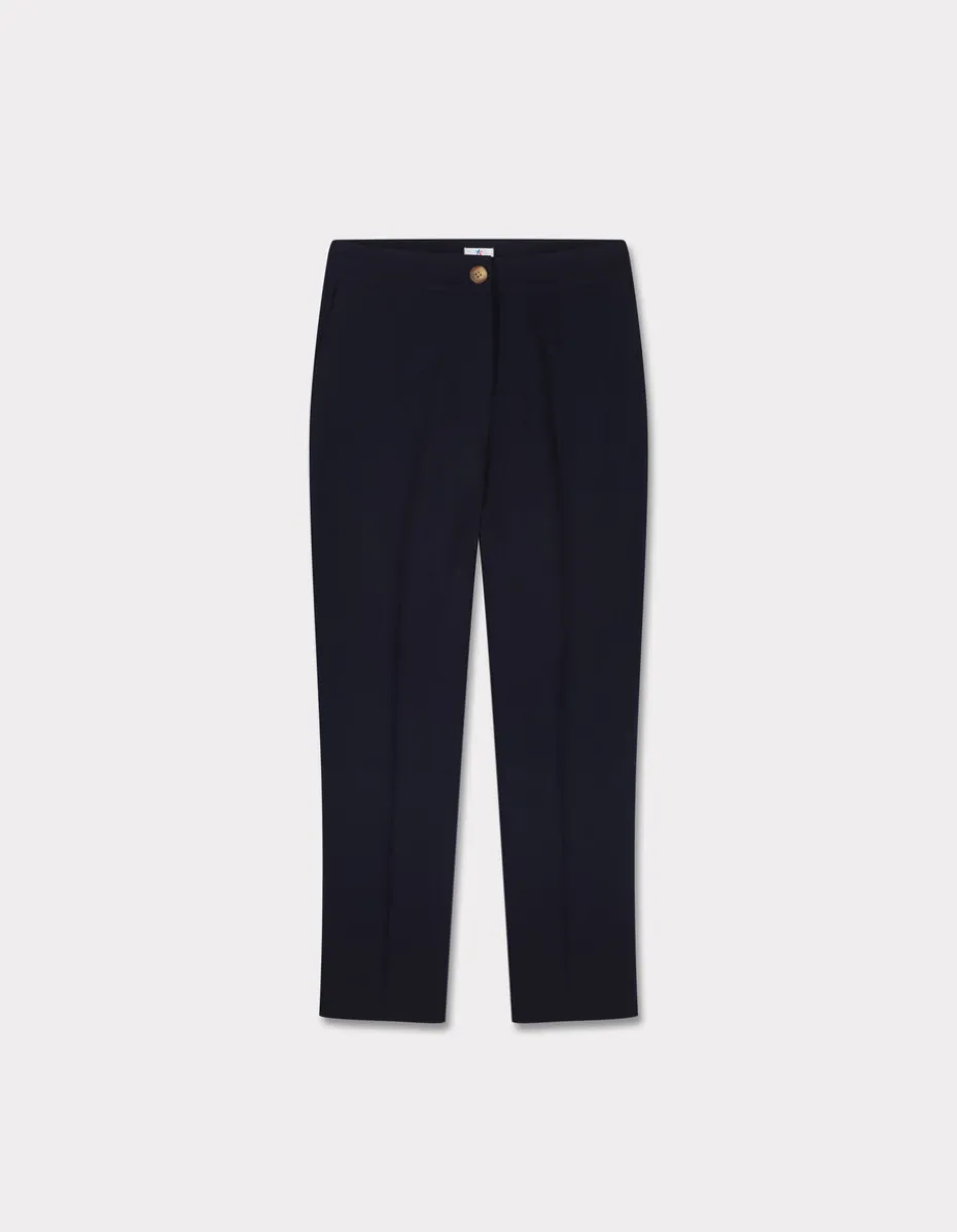 Getailleerde broek met normale taille - marineblauw