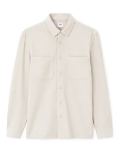 Getextureerd overshirt 2 zakken - beige