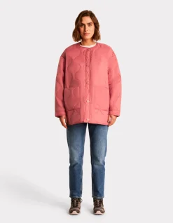 Gewatteerd jasje met ronde hals - roze