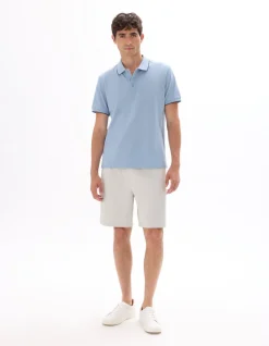 Grijze stretch piqué bermuda