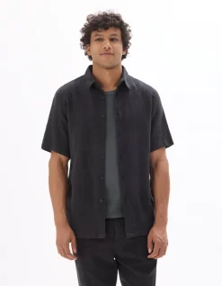 Hemd Regular Fit 100% Katoen Jacquard - Zwart