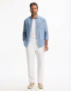 Hemd regular fit 100% linnen - chambray
