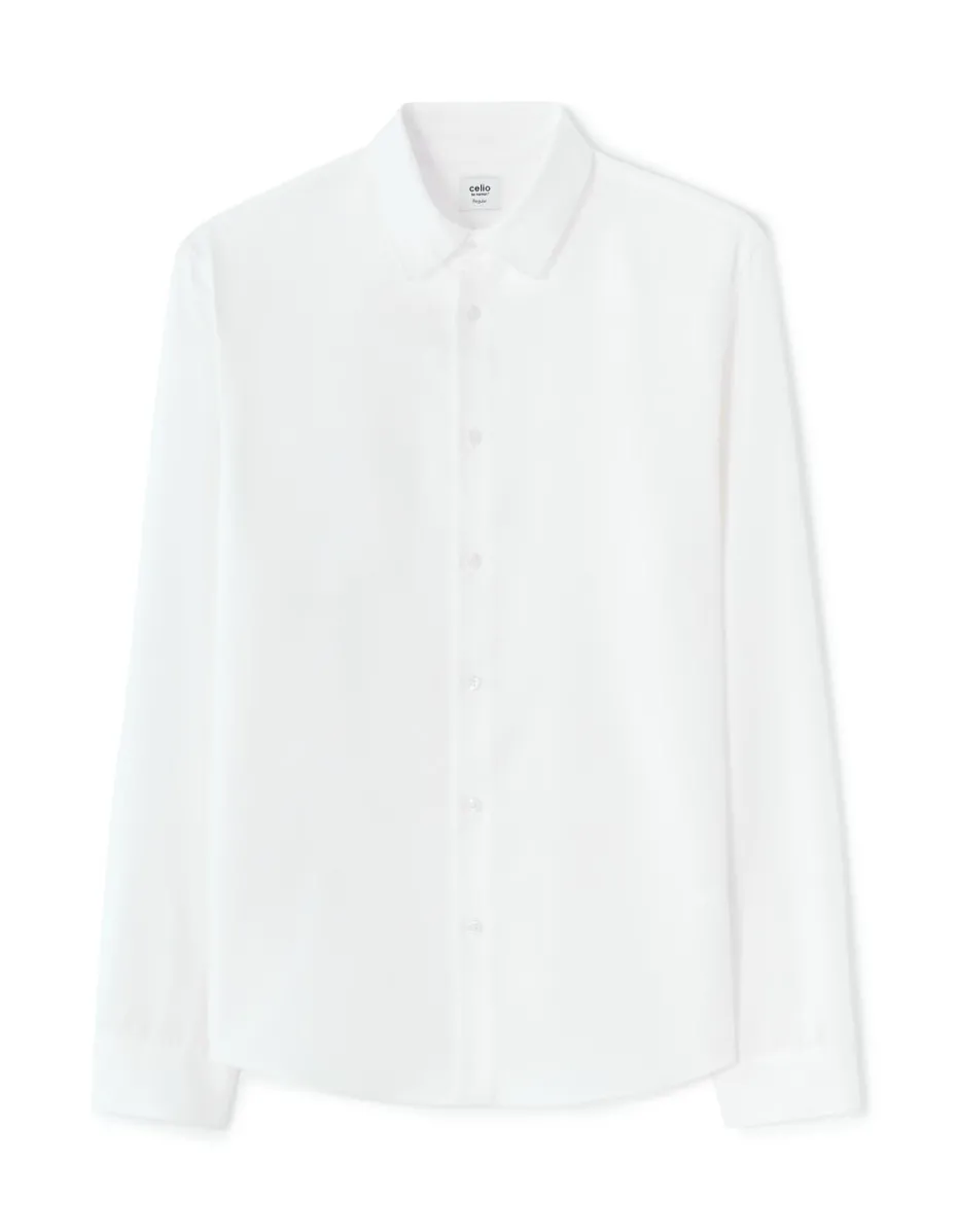 Hemd regular fit 100% TENCEL™ Lyocell - wit