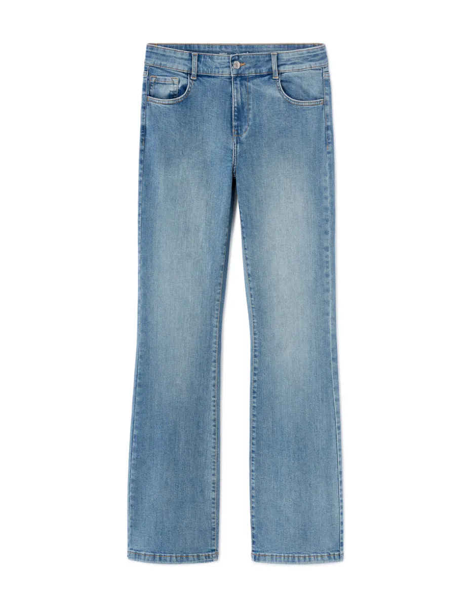 High waist bootcut jeans - gewassen blauw