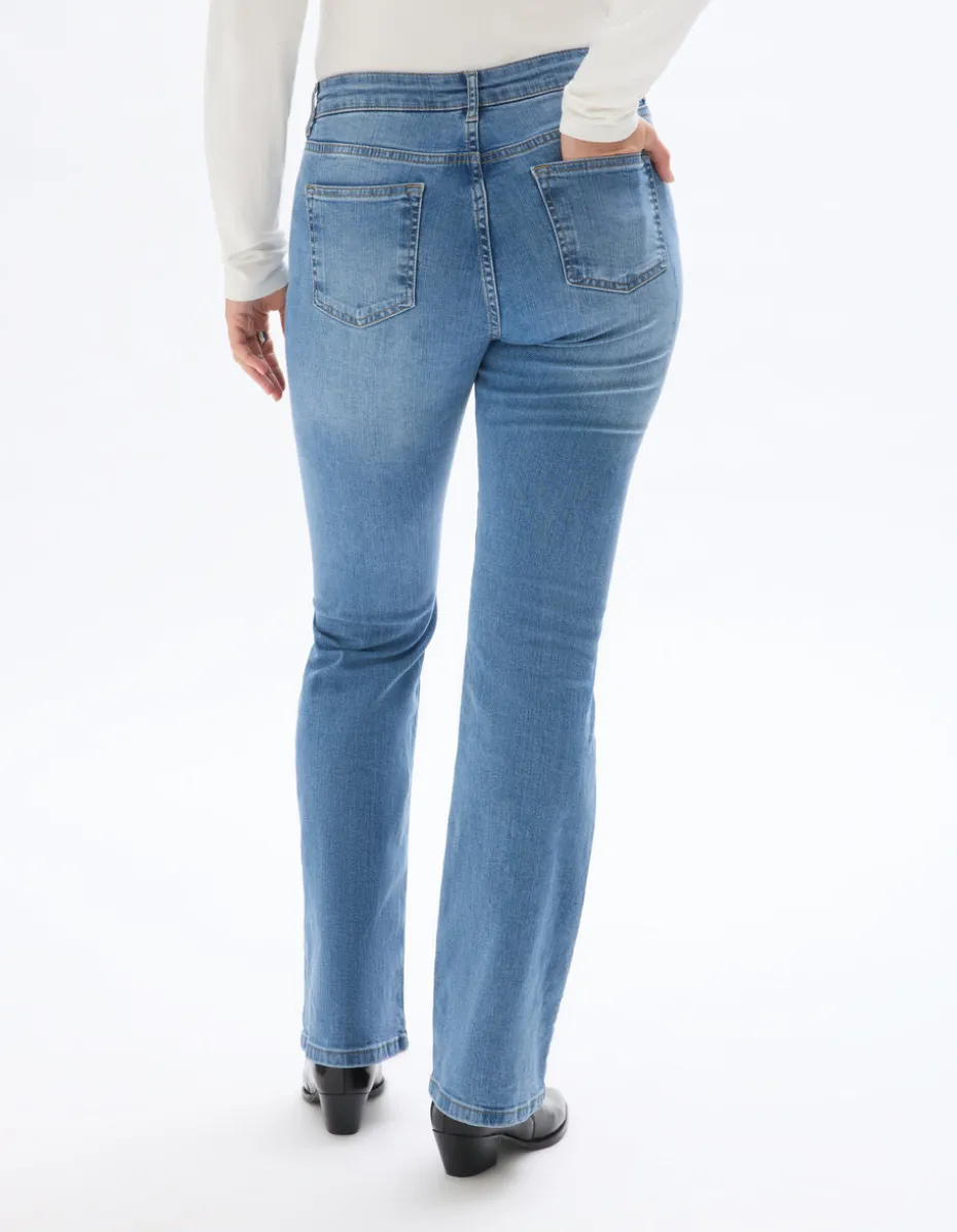 High waist bootcut jeans - gewassen blauw