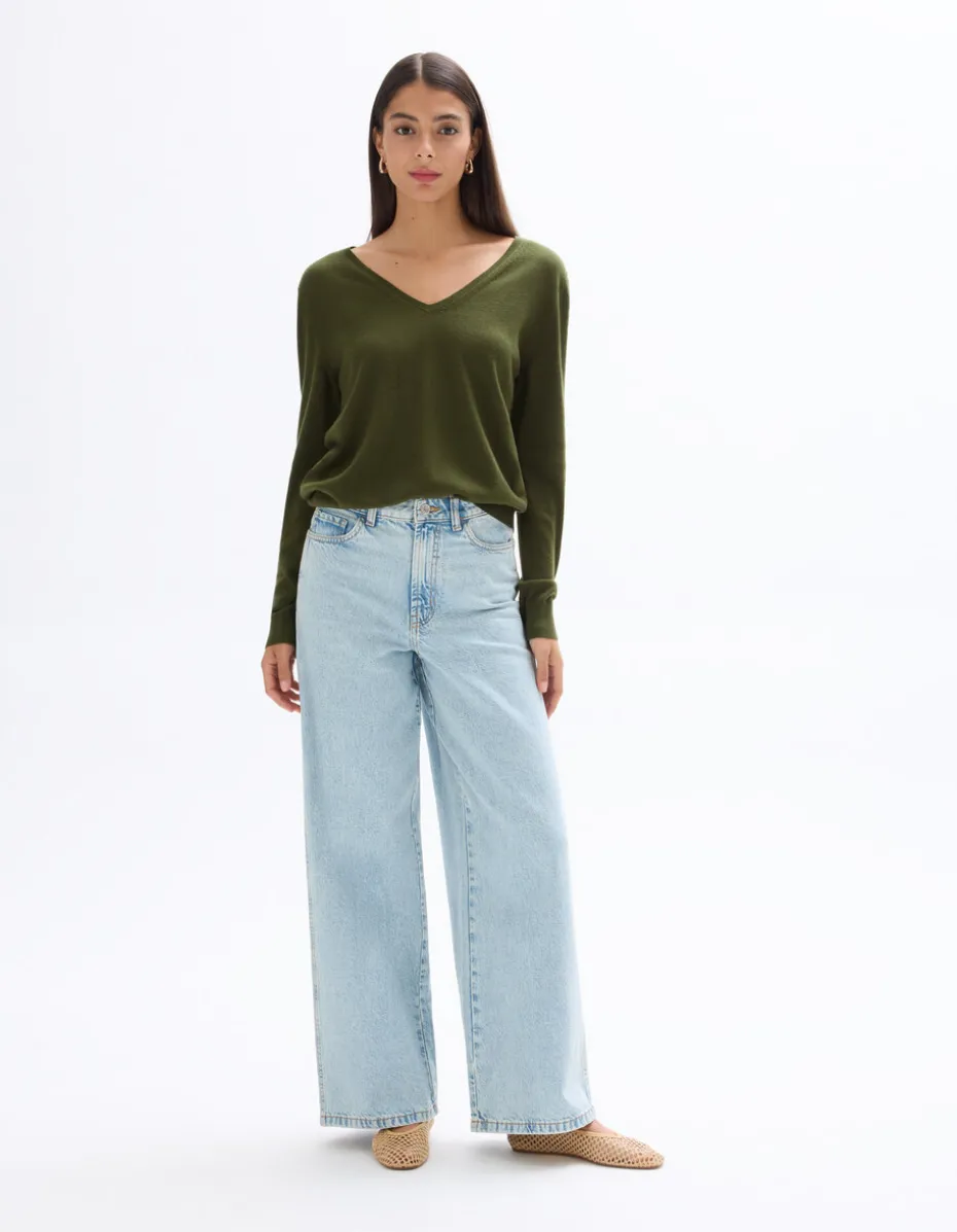 High waisted wide leg jeans - lichtblauw