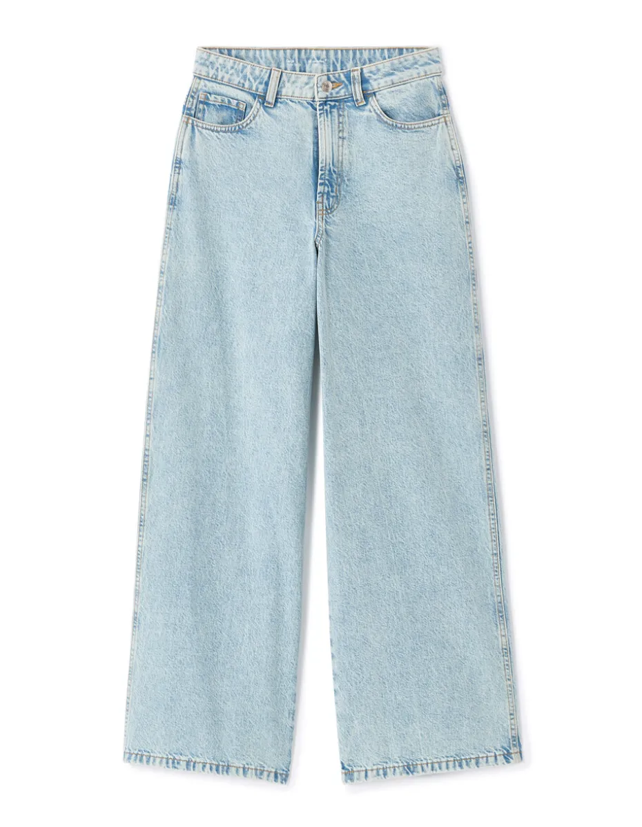 High waisted wide leg jeans - lichtblauw