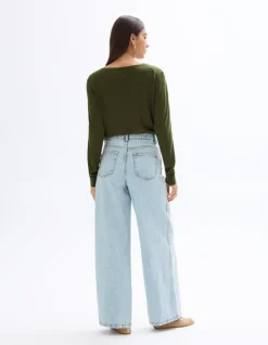 High waisted wide leg jeans - lichtblauw