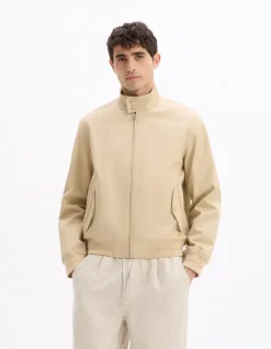 Hoge kraag vest - beige