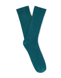 Hoge sportkousen van stretchkatoen - blauw