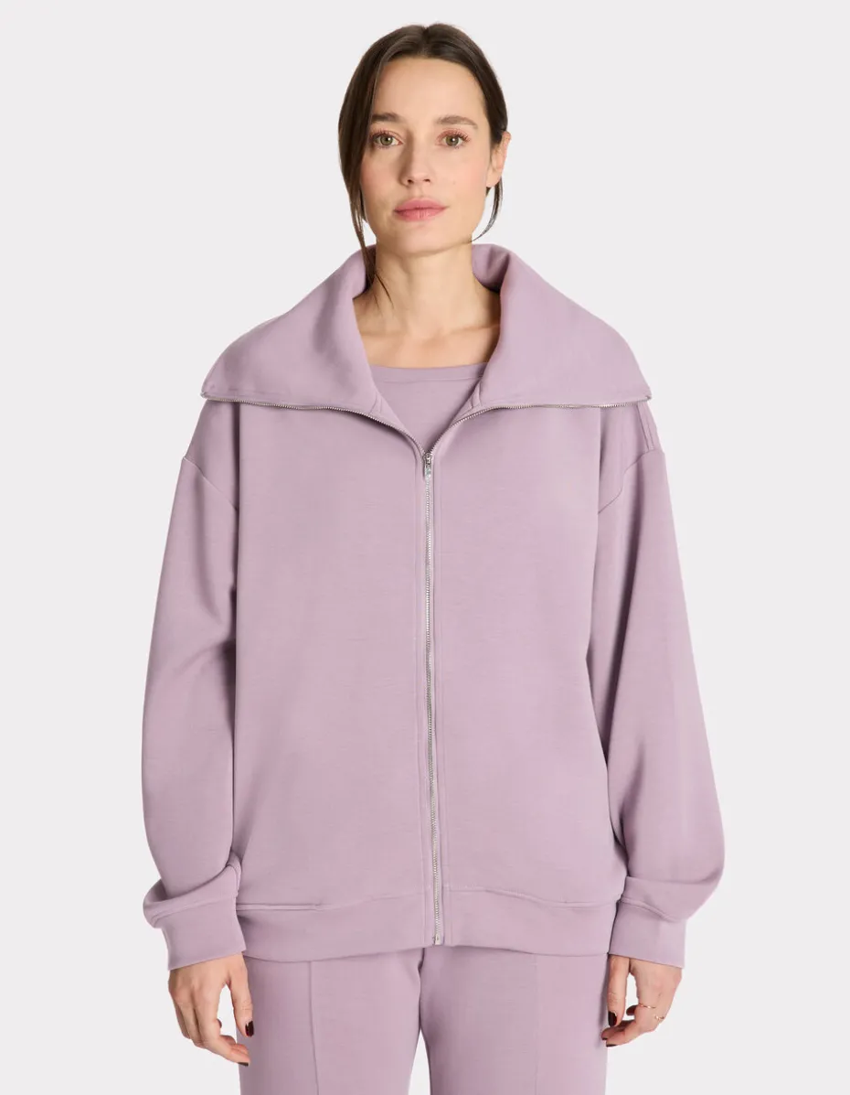 HOME joggingjack met rits - paars