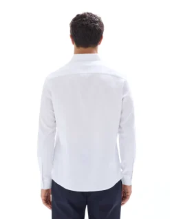Honingraat overhemd regular fit, 100% katoen - wit