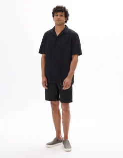 Jacquard hemd regular fit - zwart