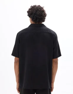 Jacquard hemd regular fit - zwart