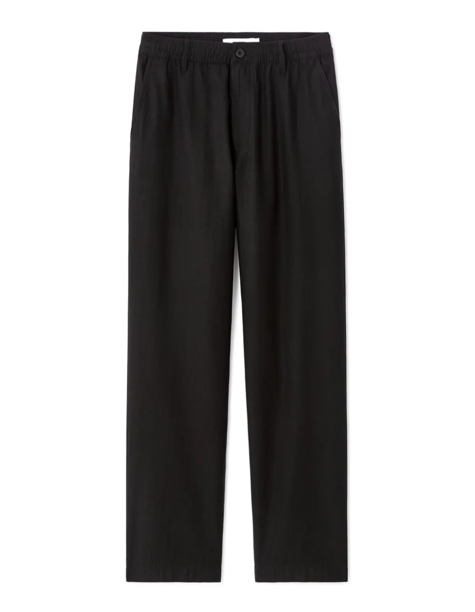 Jacquard rechte broek - zwart