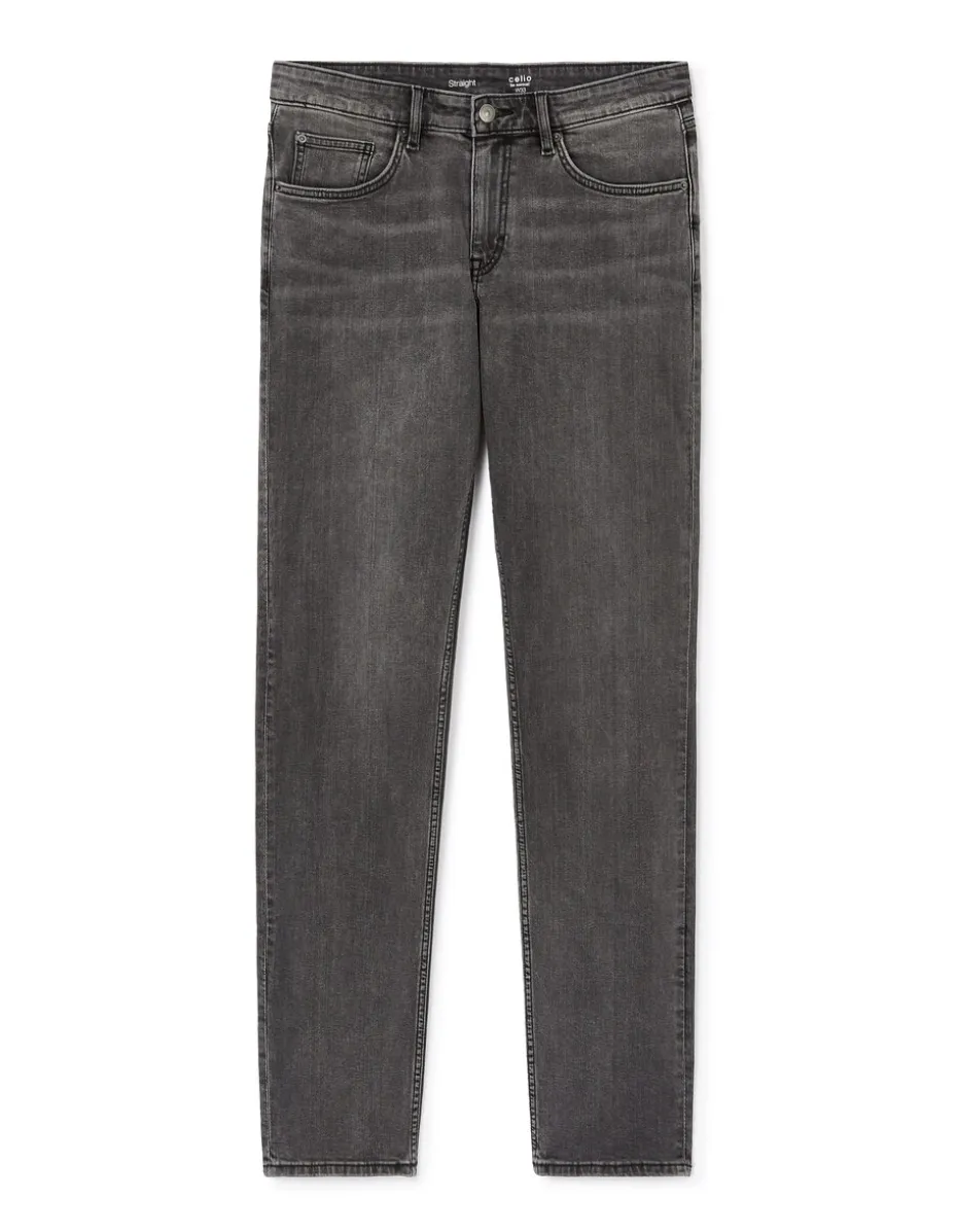 Jean straight katoen stretch C15 - grijs