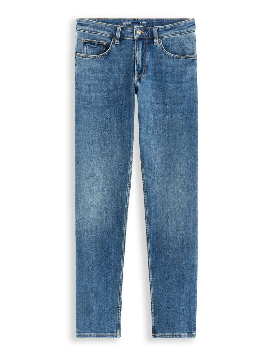 Jean straight stretch C15 3 lengtes - Blauw