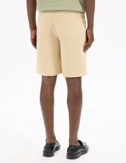 Jeans bermuda 100% katoen - beige