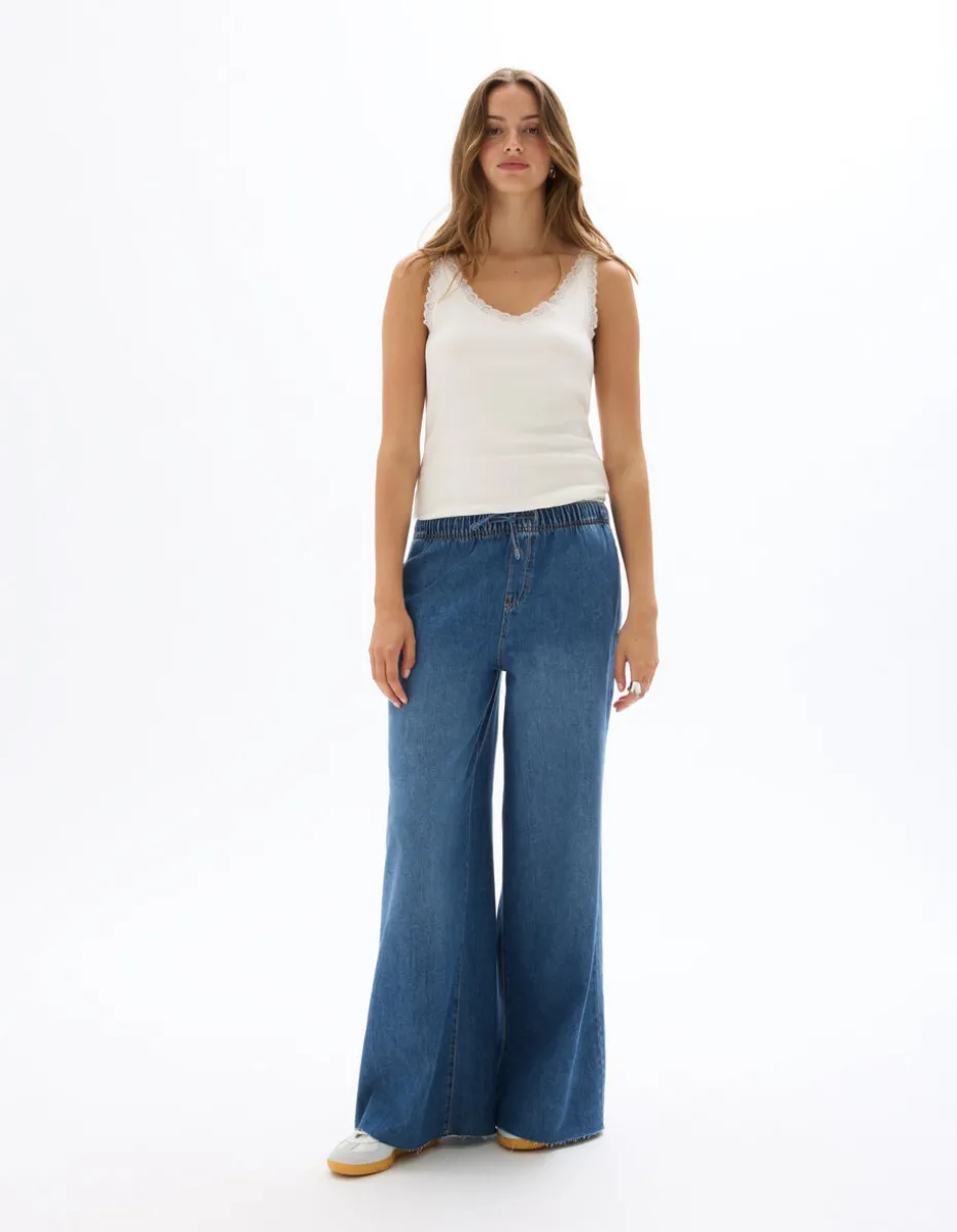 Jeans elastische taille - blauw
