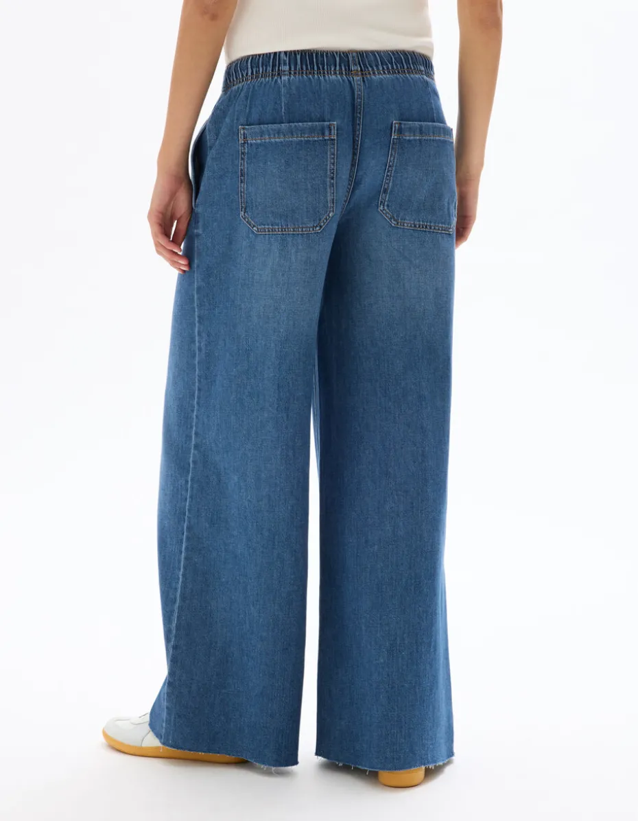 Jeans elastische taille - blauw