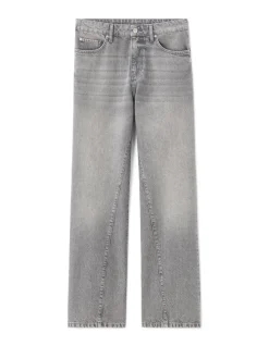 Jeans met flare pasvorm, 100% Katoen - Grijs