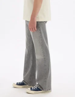 Jeans met flare pasvorm, 100% Katoen - Grijs