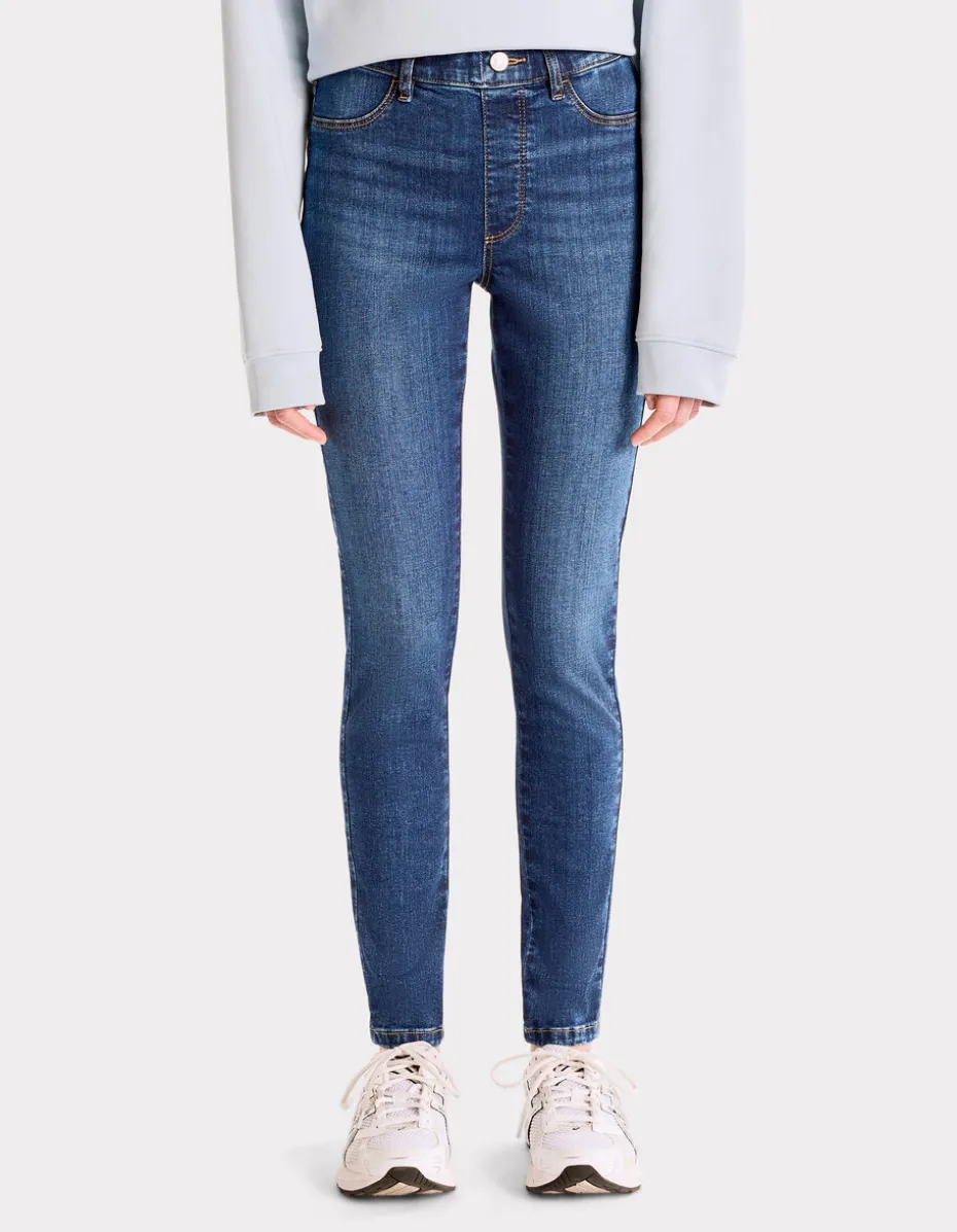 Jegging met hoge taille - donkerblauw