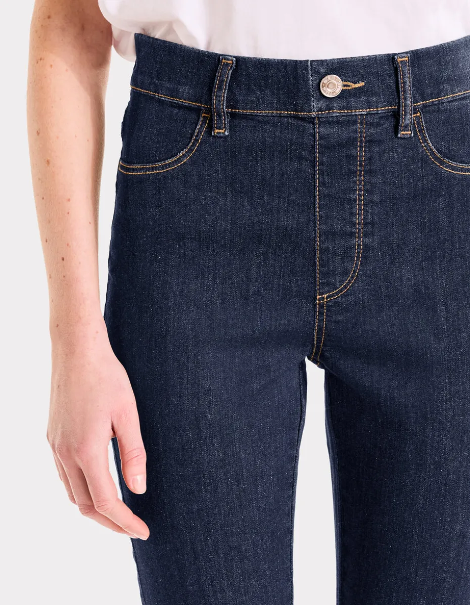Jegging met hoge taille - rauw blauw