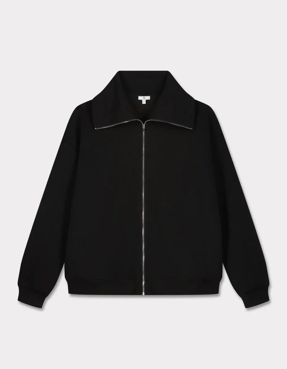 Joggingjack met rits - zwart