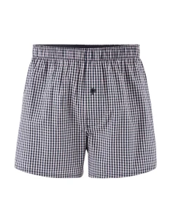 Katoenen boxershorts met ruiten - marine