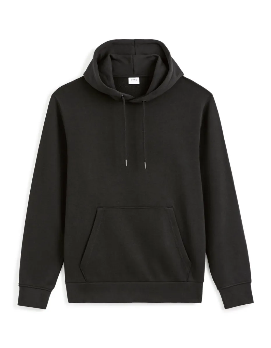 Katoenen hoodie - zwart