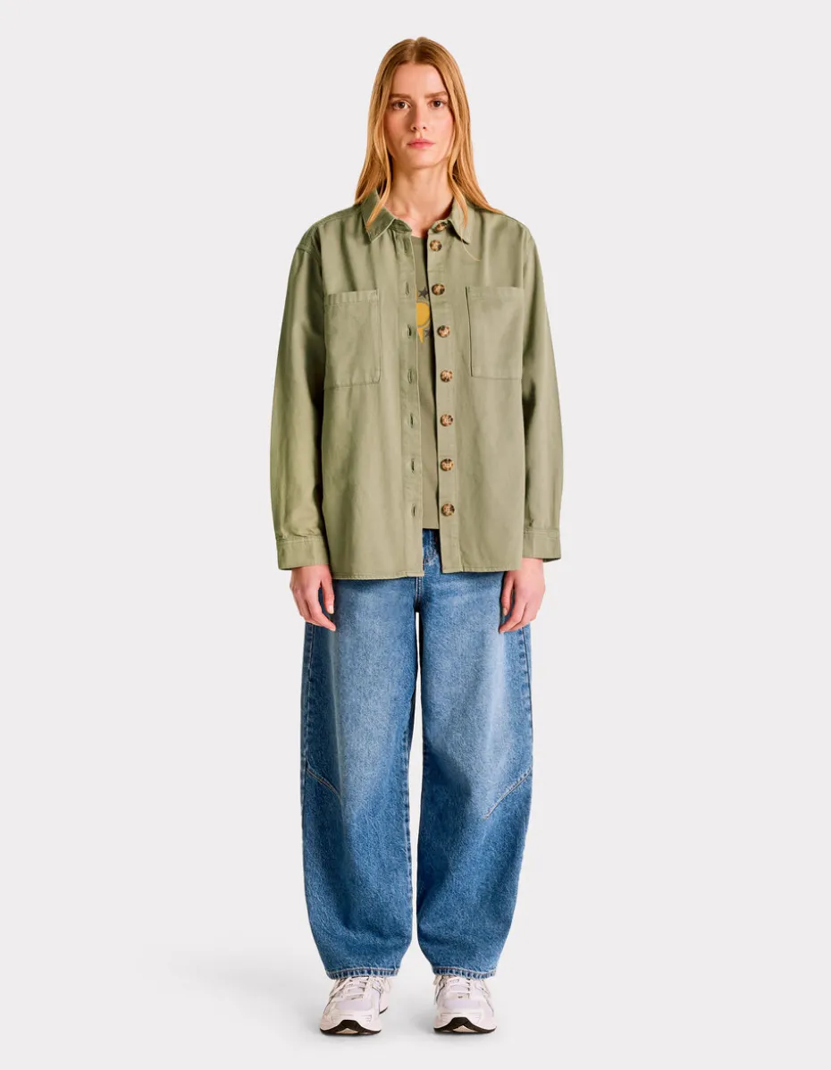 Katoenen overshirt - groen