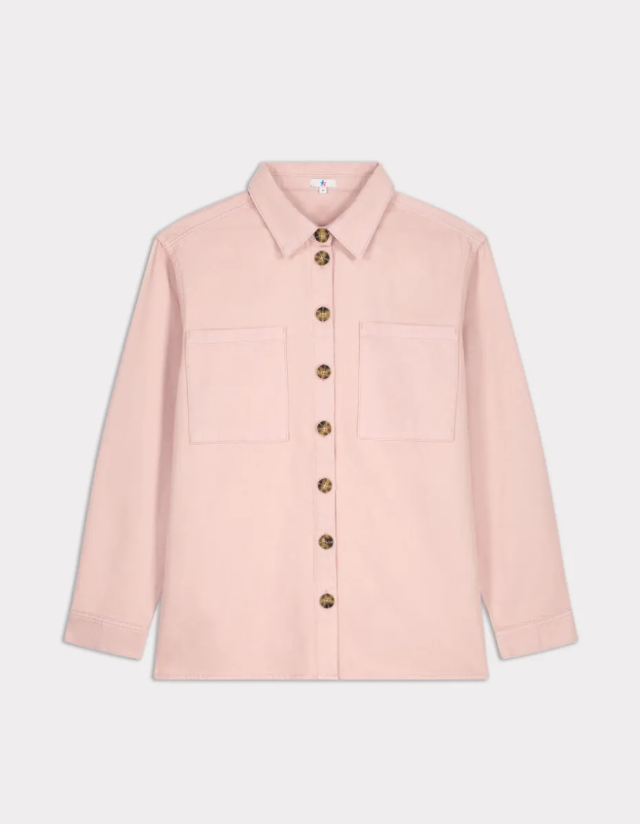 Katoenen overshirt - roze