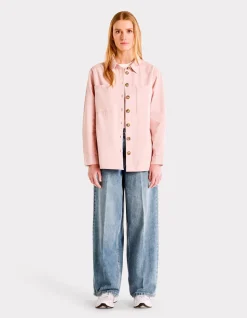 Katoenen overshirt - roze